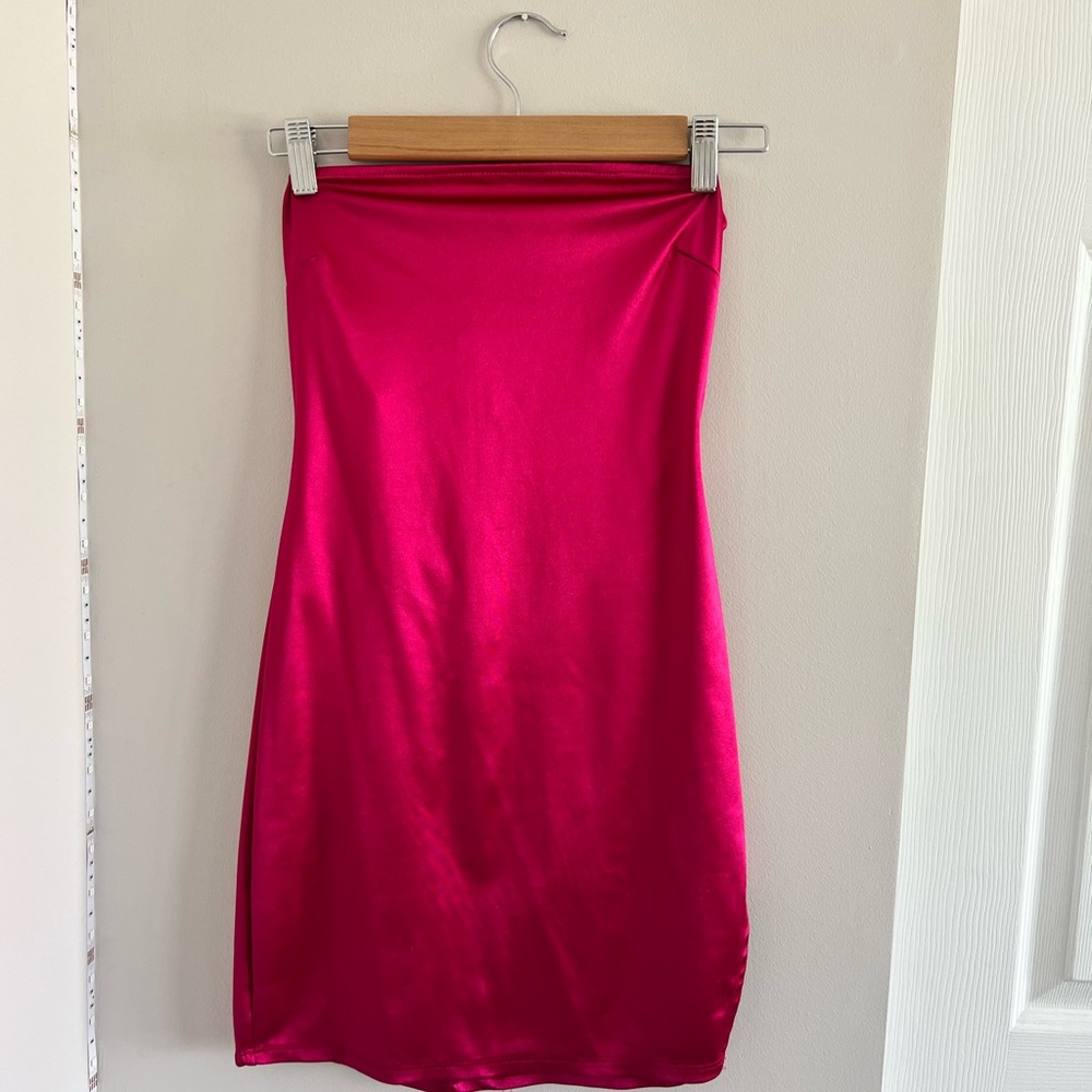 Elegant Pink Satin Dress